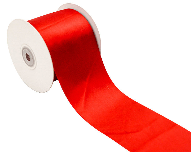 3"x 25 yards Scarlett Red Single Face Satin Gift Ribbon - Pack of 3