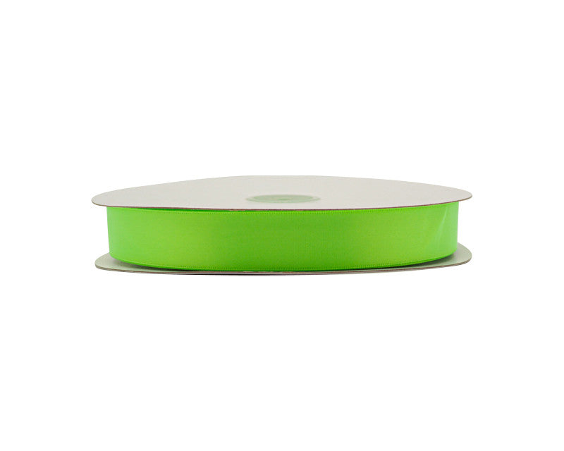 7/8"x100 yard Neon Green Polyester Satin Gift Ribbon - Pack of 10 Rolls