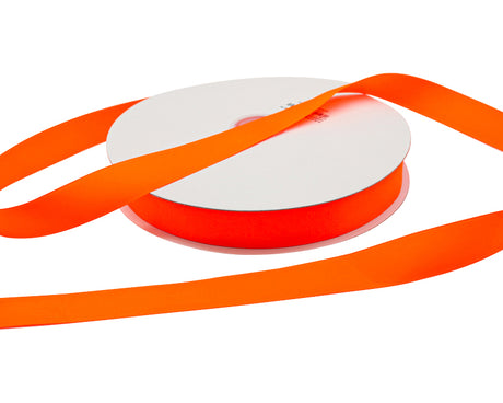 7/8"x100 yard Neon Orange Polyester Satin Gift Ribbon