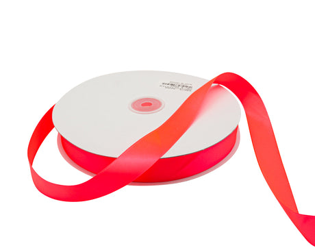 7/8"x100 yard Neon Pink Polyester Satin Gift Ribbon