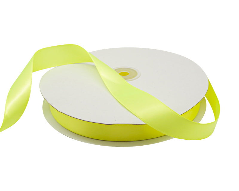 7/8"x100 yard Neon Yellow Polyester Satin Gift Ribbon