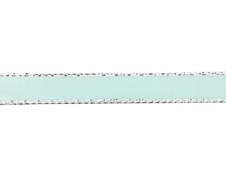 3/8"x50 yard Aqua Satin Gift Ribbon with Silver Edge