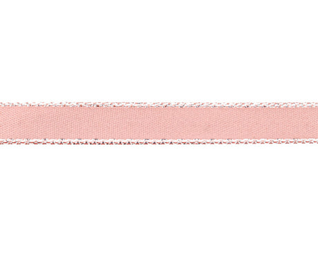3/8"x50 yard Blush Satin Gift Ribbon with Silver Edge