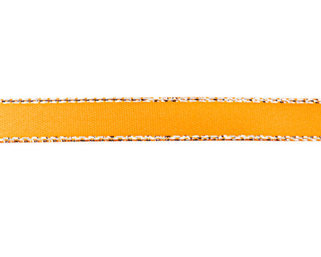 3/8"x50 yard Gold Yellow Satin Gift Ribbon with Silver Edge