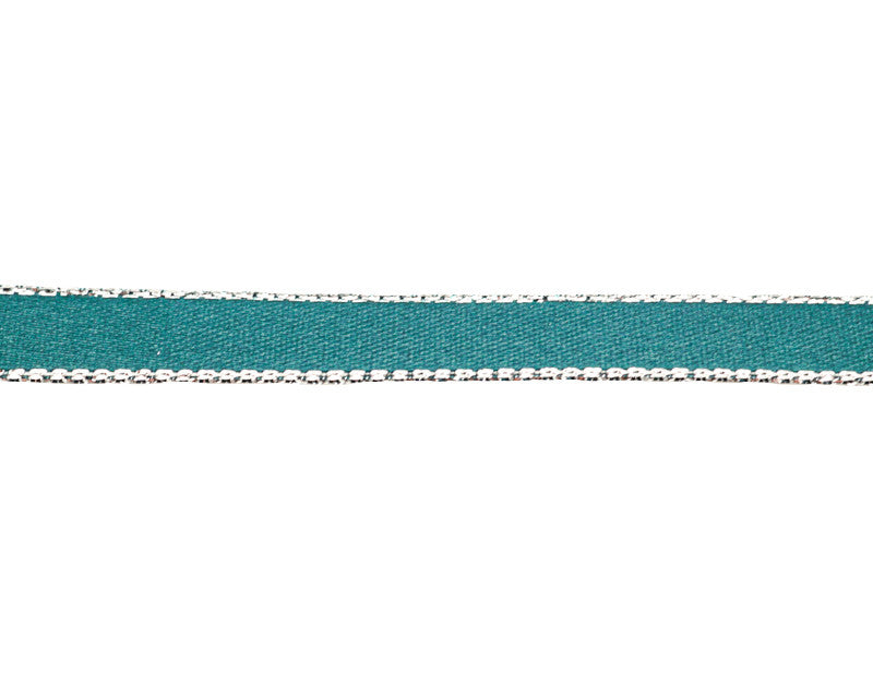 3/8"x50 yard Hunter Green Satin Gift Ribbon with Silver Edge - Pack of 15 Rolls
