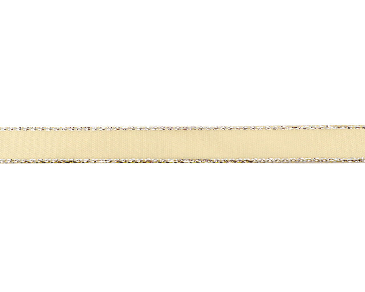 3/8"x50 yard Light Yellow Satin Gift Ribbon with Silver Edge