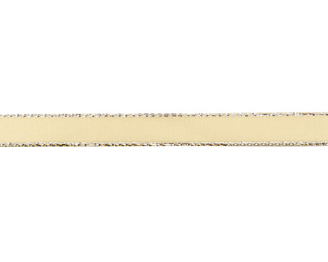 3/8"x50 yard Light Yellow Satin Gift Ribbon with Silver Edge
