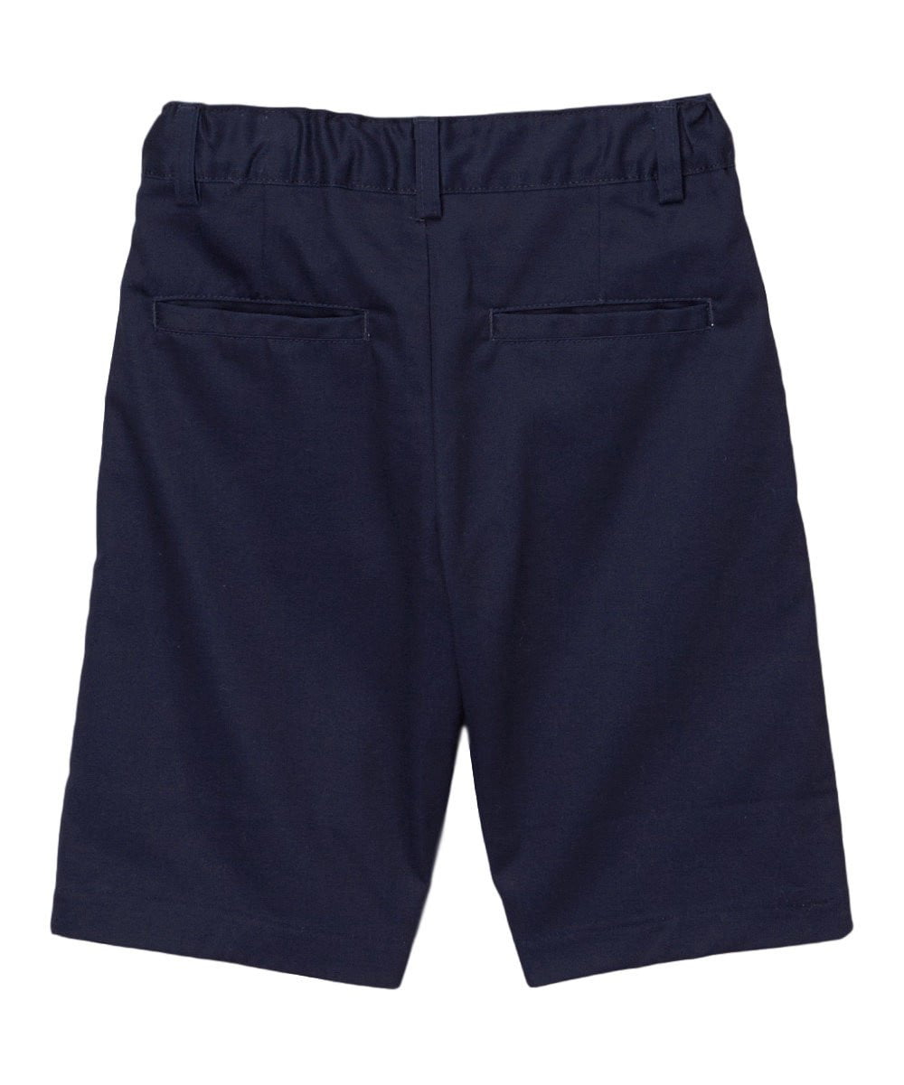 Boy Khaki Uniform Shorts With Adjustable Waist Cotton Fabric - Khaki, Adjustable Waist, Pockets (1 Piece)