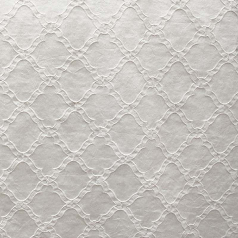Serena Fabric Cotton Polyester Jacquard Fabric - Embossed Diamond-Shaped Geometric, Natural/Washed, 60" Width (1 Yard)