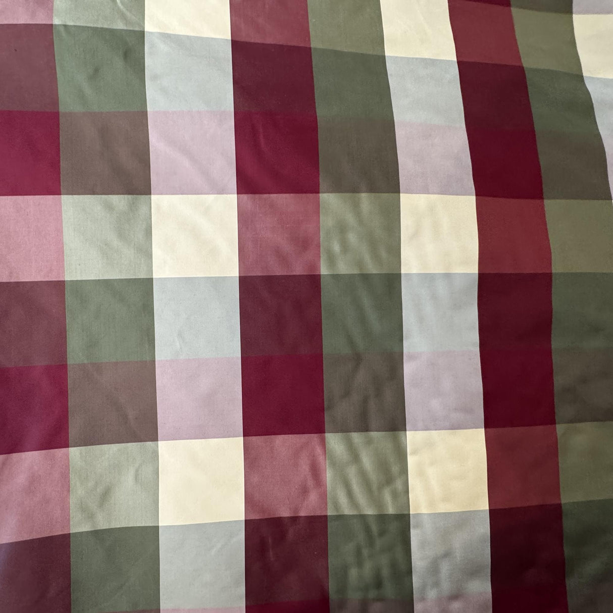Seymour Silk Fabric - Striped Square Pattern, 54" Width (1 Yard)