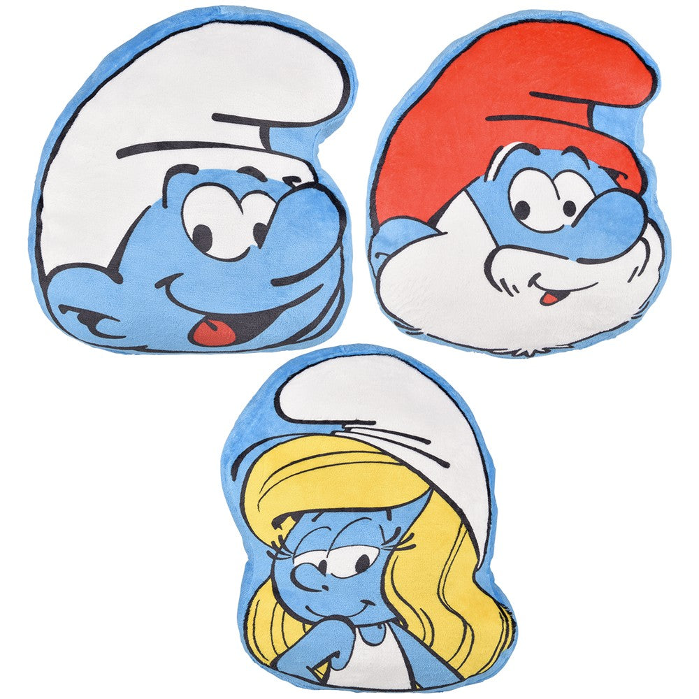 Smurf Head Pillows 3 Asst (16 in)