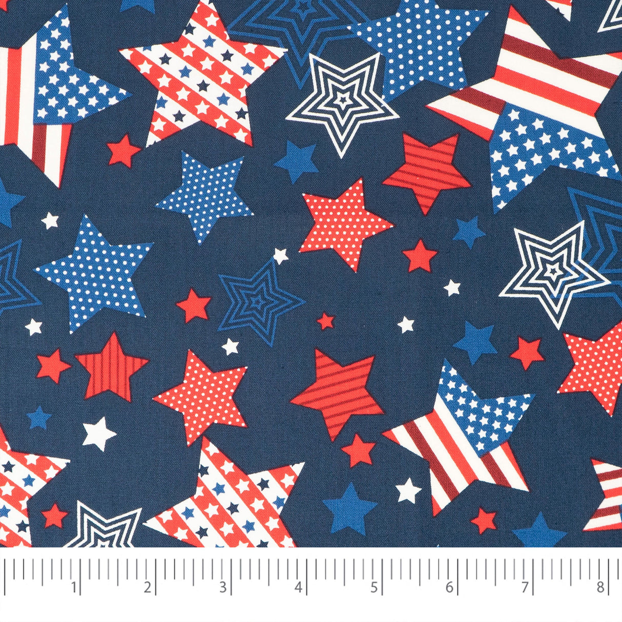 SINGER 100% Cotton Stars Allover On Navy Fabric by the Yard