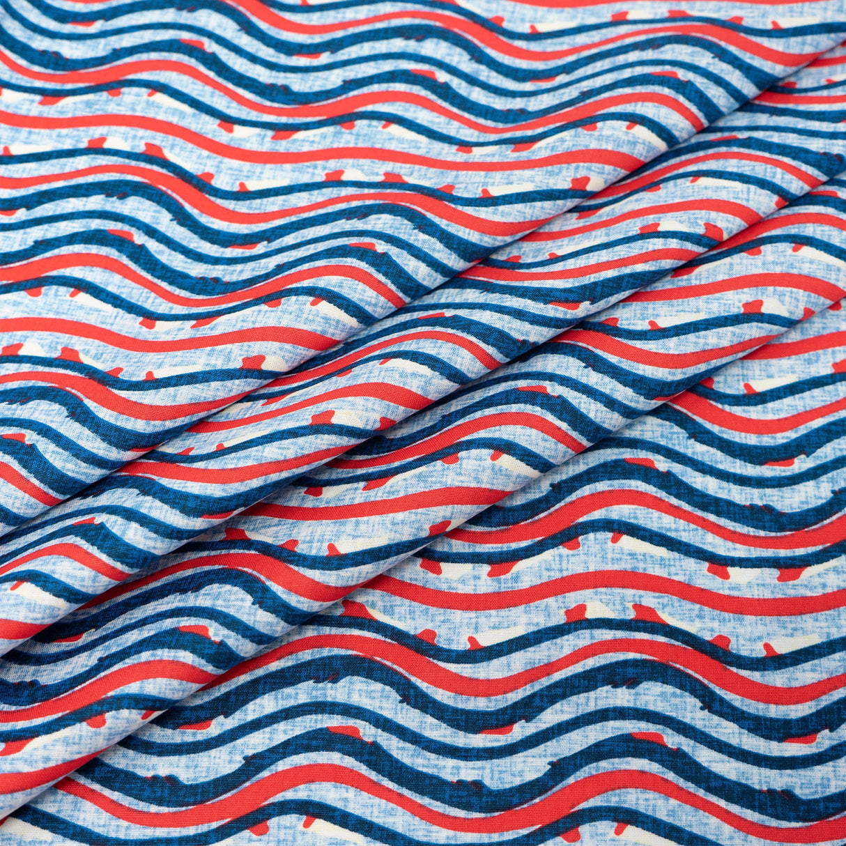 SINGER Americana Wavey Lines 100% Cotton Fabric by the Yard