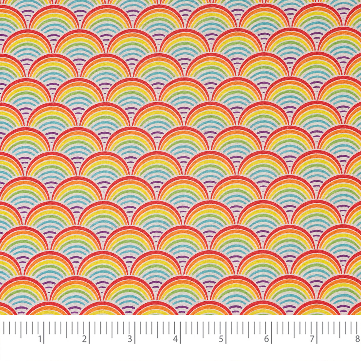 SINGER 100% Cotton Rainbow Geo Scallops Fabric by the Yard