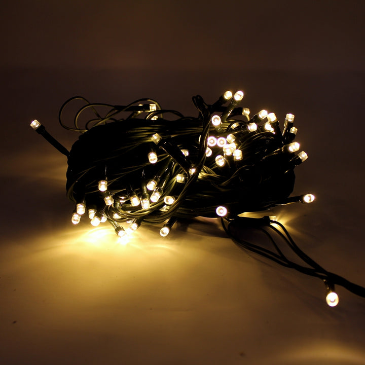 100 LED Green Wire String Light w/ connector Waterproof Warm White