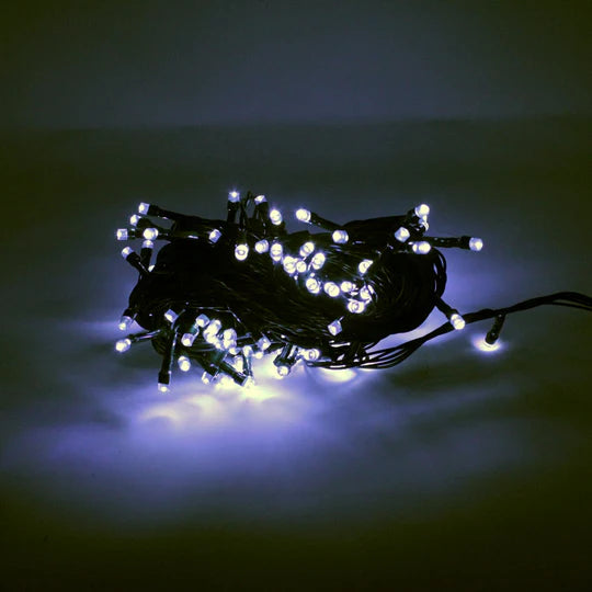 100 LED Green Wire String Light with Connector Waterproof – White