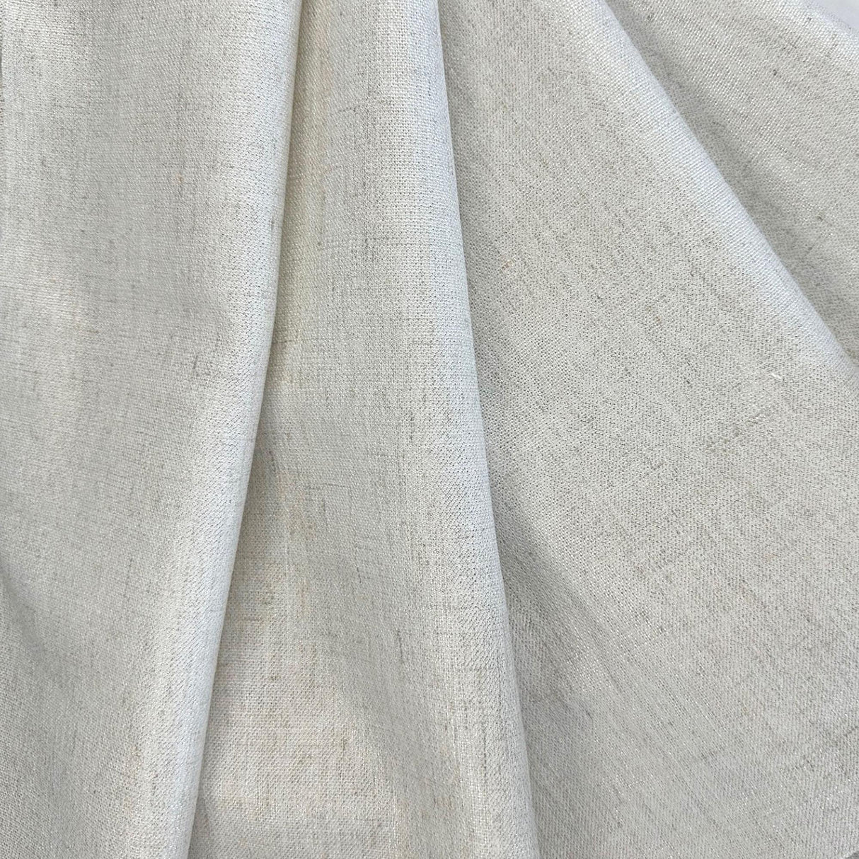 Shanna Fabric Polyester Linen Blend Fabric - Solid Metallic Linen Look, 55" Width (1 Yard)