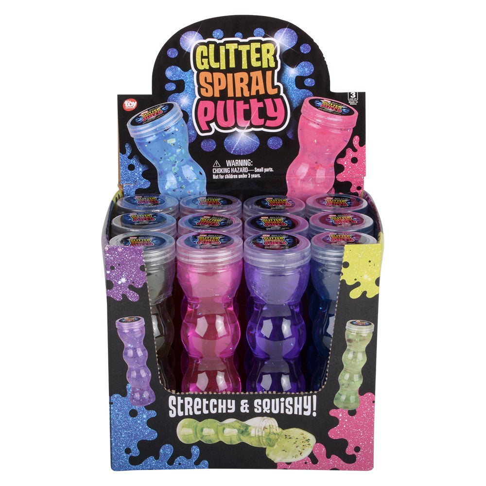 Glitter Putty Spiral Bottle (12 Pc Display)