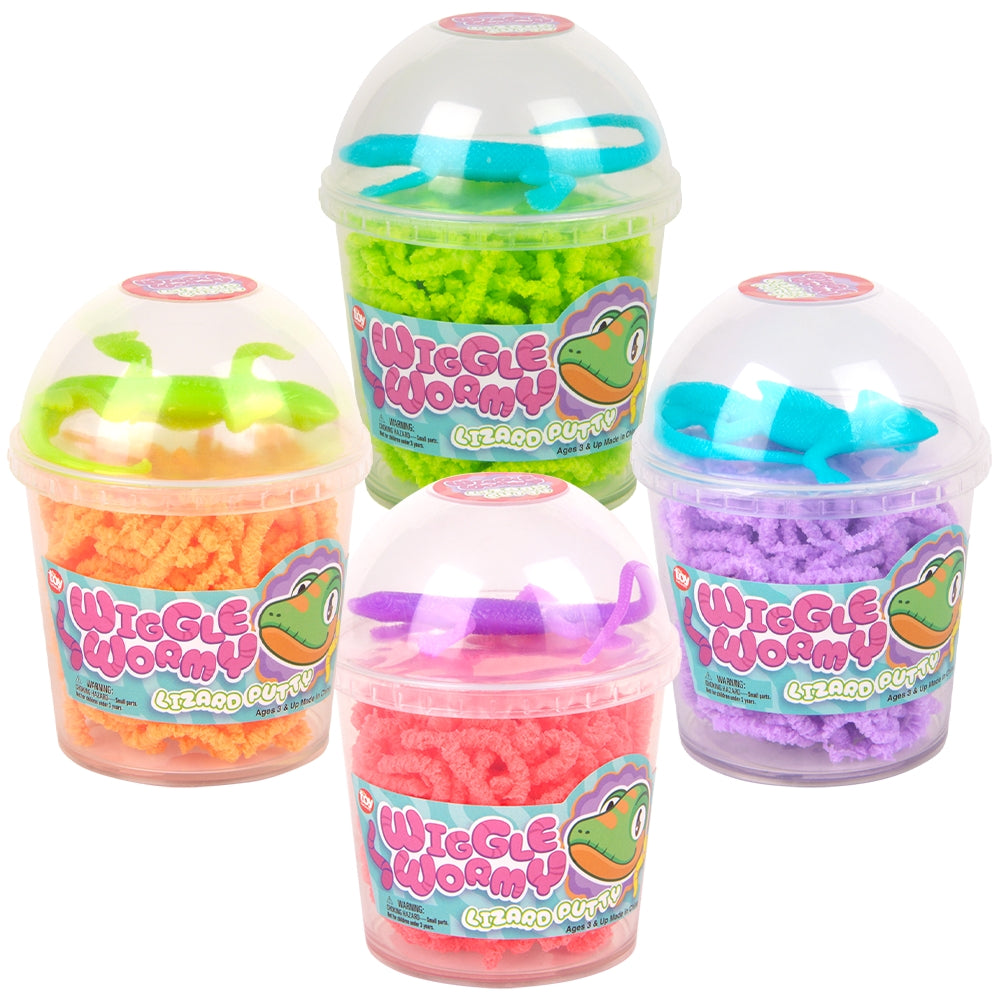 Wiggle Wormy Lizard Putty (12 Pc Display)