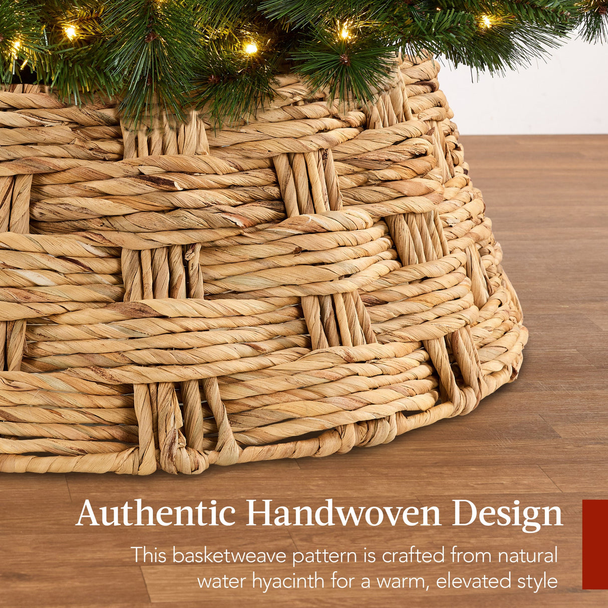 24-Inch Woven Water Hyacinth Christmas Tree Collar