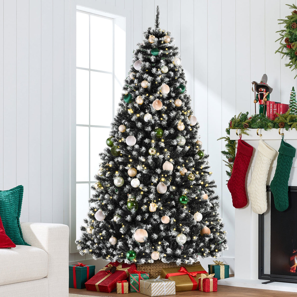 Pre-Lit Frosted Spruce Christmas Tree with Twinkling String Lights product image
