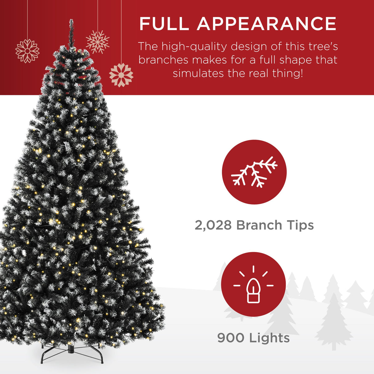 Pre Lit Frosted Black Spruce Christmas Tree with Lights