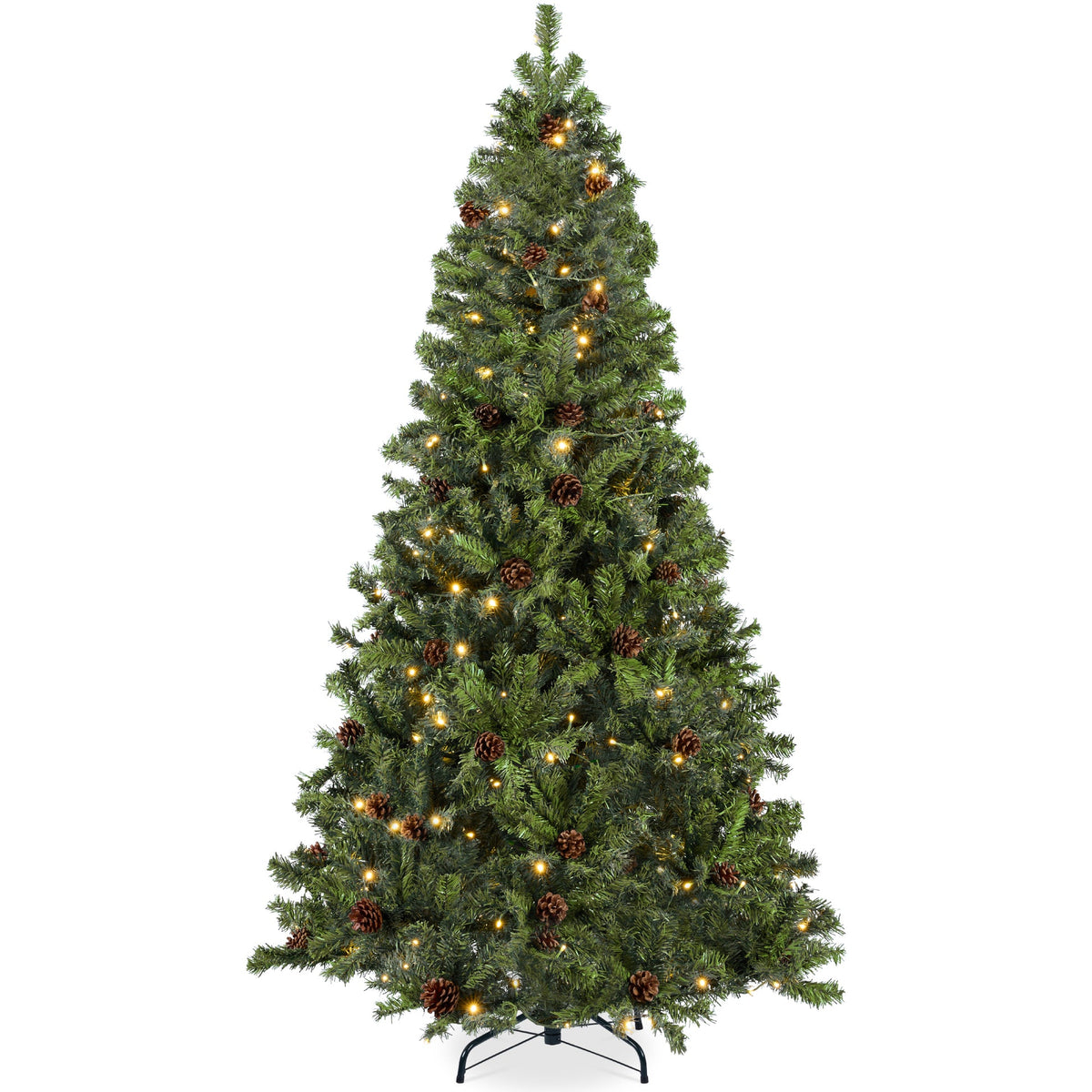 Pre-Lit Pre-Decorated Christmas Tree with Pinecones and Twinkle LEDs product image