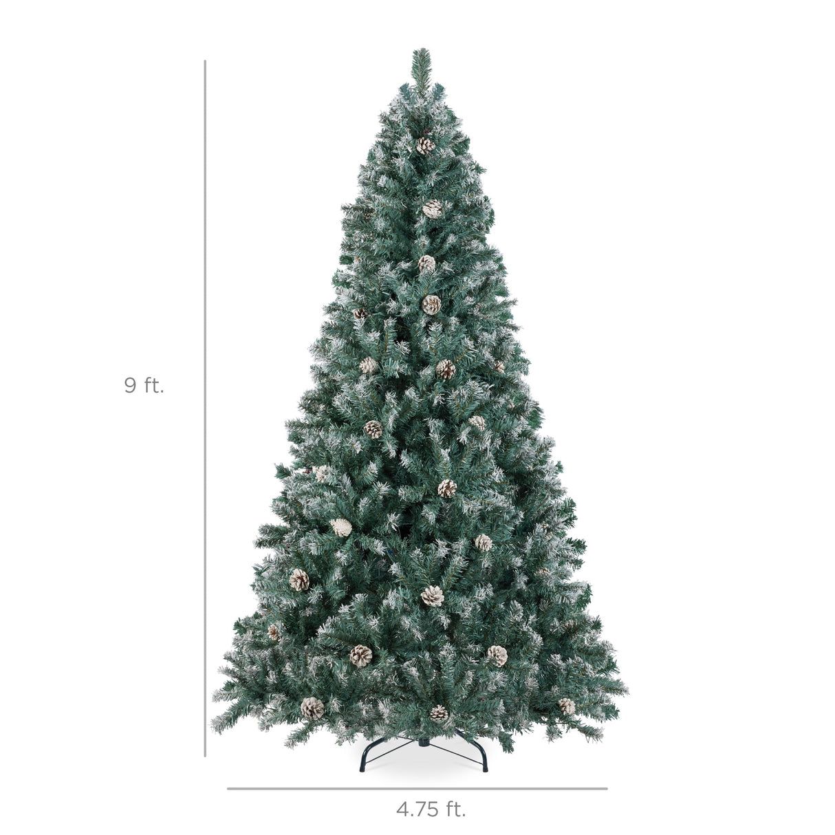Pre Decorated Flocked Christmas Tree with Pinecones