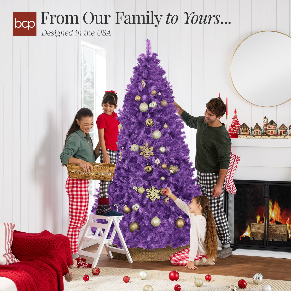Artificial Purple Christmas Tree with Easy Assembly Design