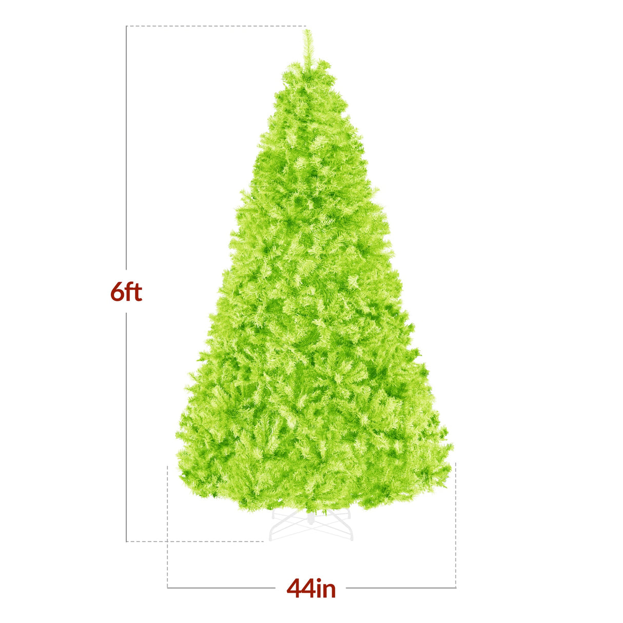 Artificial Lime Green Christmas Tree Unlit Pine Easy Assembly