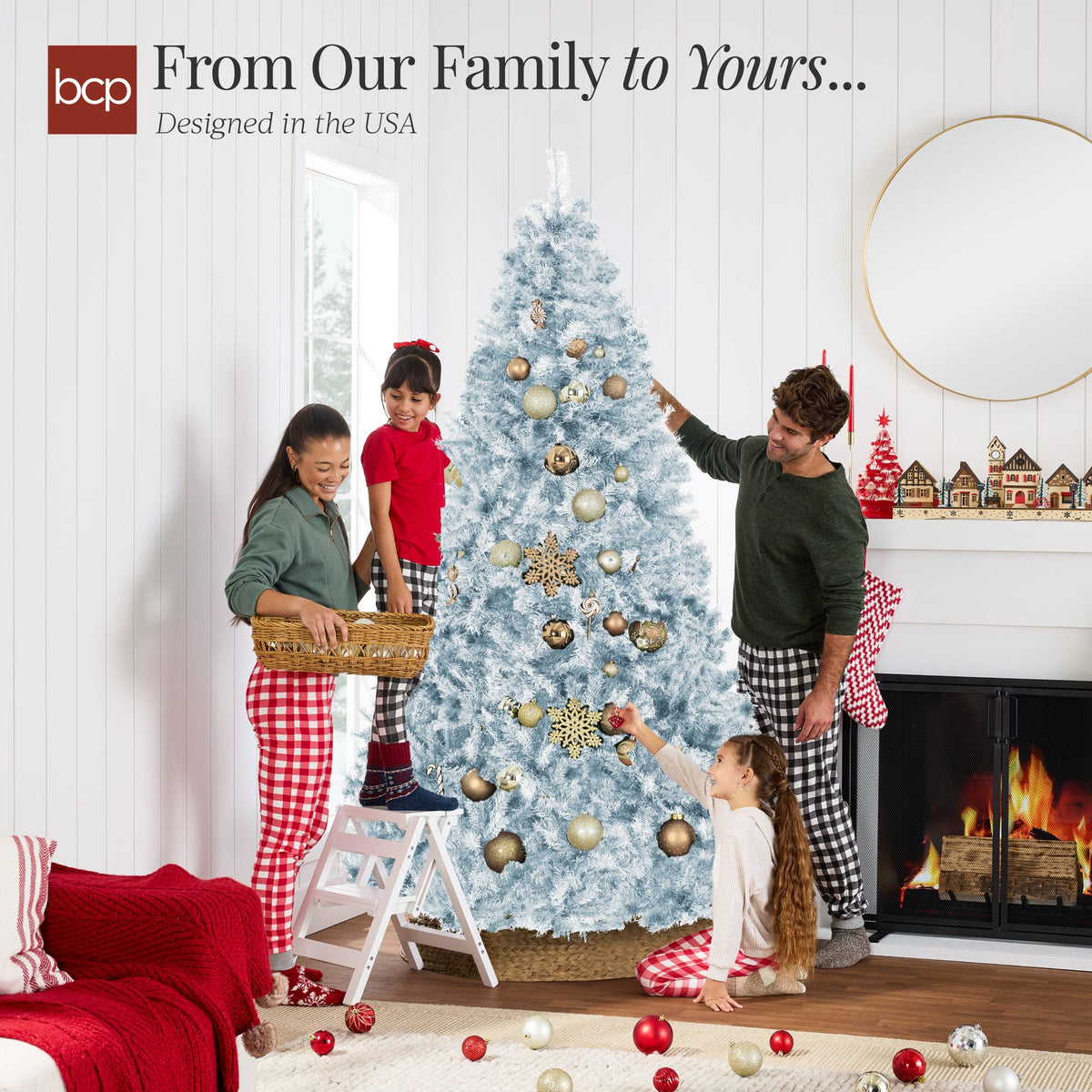 Unlit Artificial Pine Christmas Tree with Tapered Branch Tips product image showing its overall design and key features.