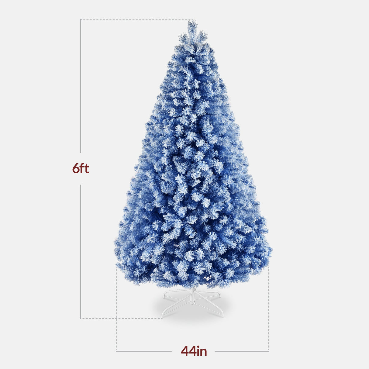 Snow Flocked Colorful Pine Christmas Tree with Metal Base