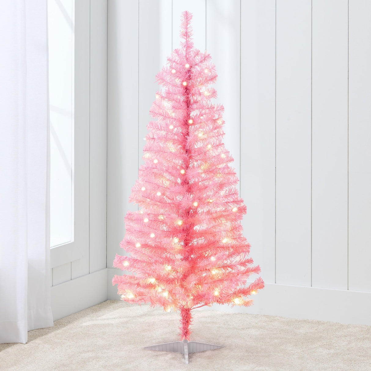 4ft Pre-Lit Colorful Mini Spruce Christmas Tree with LED Lights
