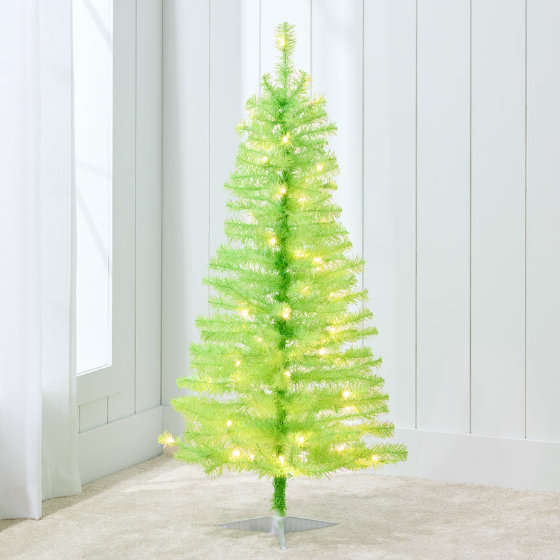 Pre Lit Colorful Mini Spruce Christmas Tree with LED Lights 4ft