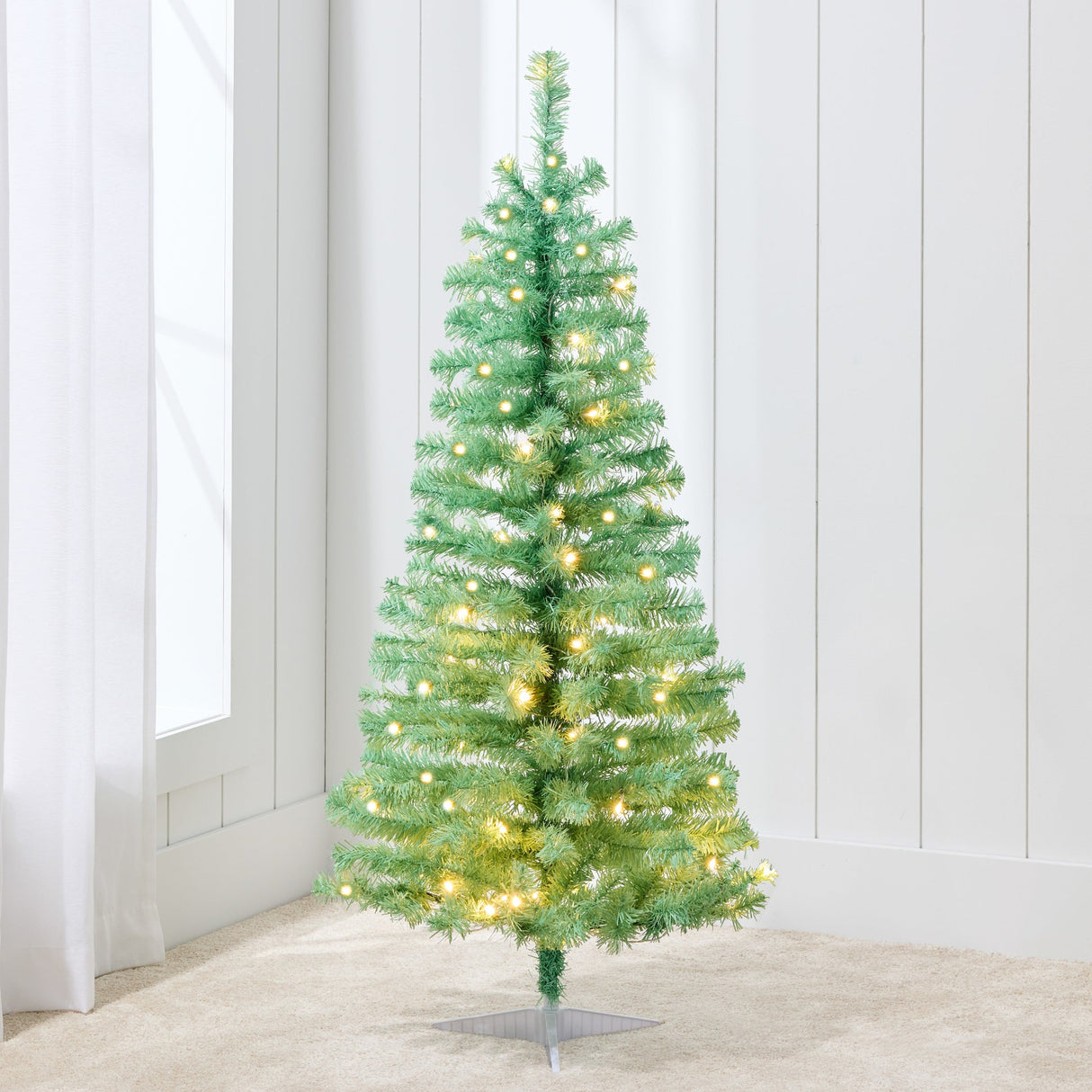 4ft Pre-Lit Colorful Mini Spruce Christmas Tree with LED Lights