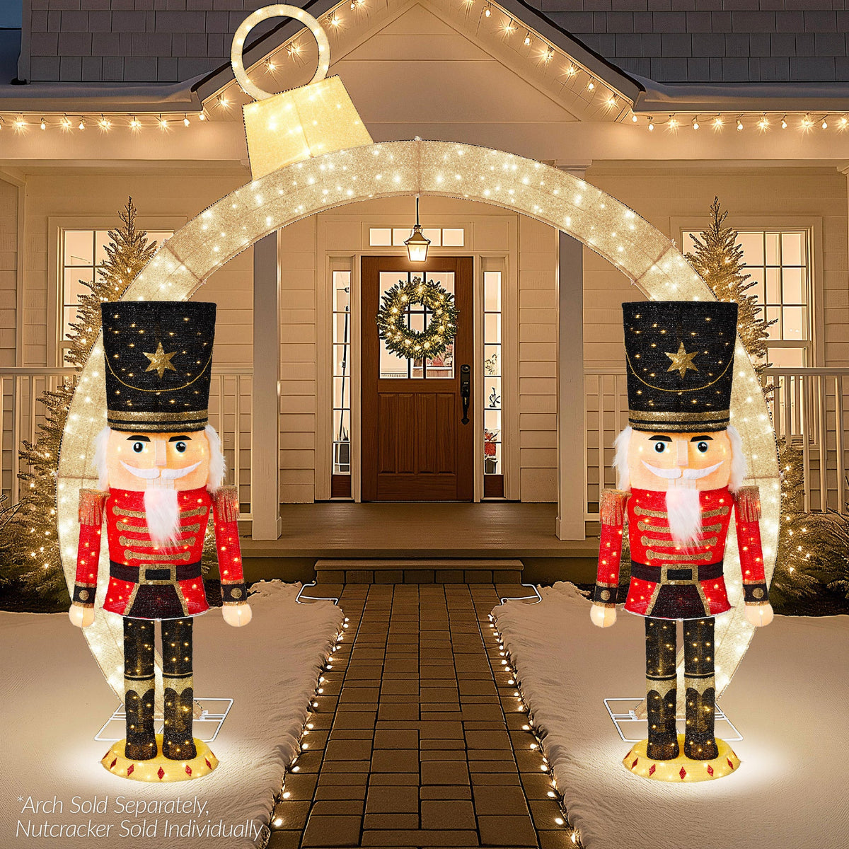 RADYAN lighted pop-up Christmas nutcracker decoration illuminated with 150 LED lights display