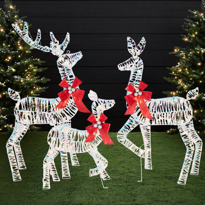 3-Piece Lighted Christmas Deer Family Outdoor Decoration with 175 LED Lights