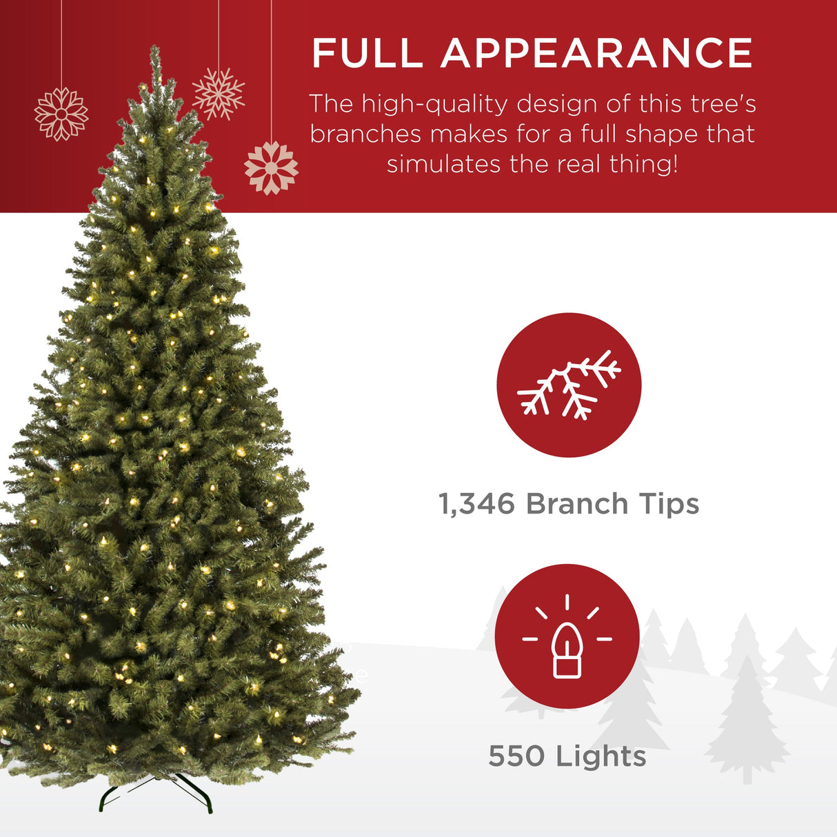 Pre Lit Artificial Spruce Christmas Tree with Twinkle Lights