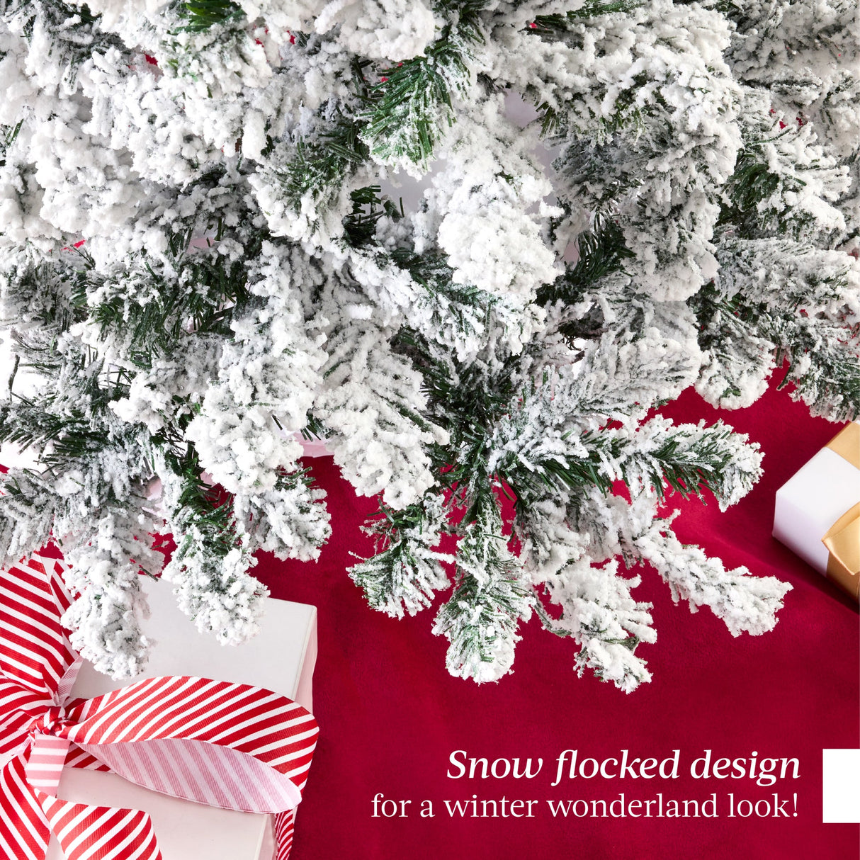 Snow Flocked Artificial Pencil Christmas Tree with Stand