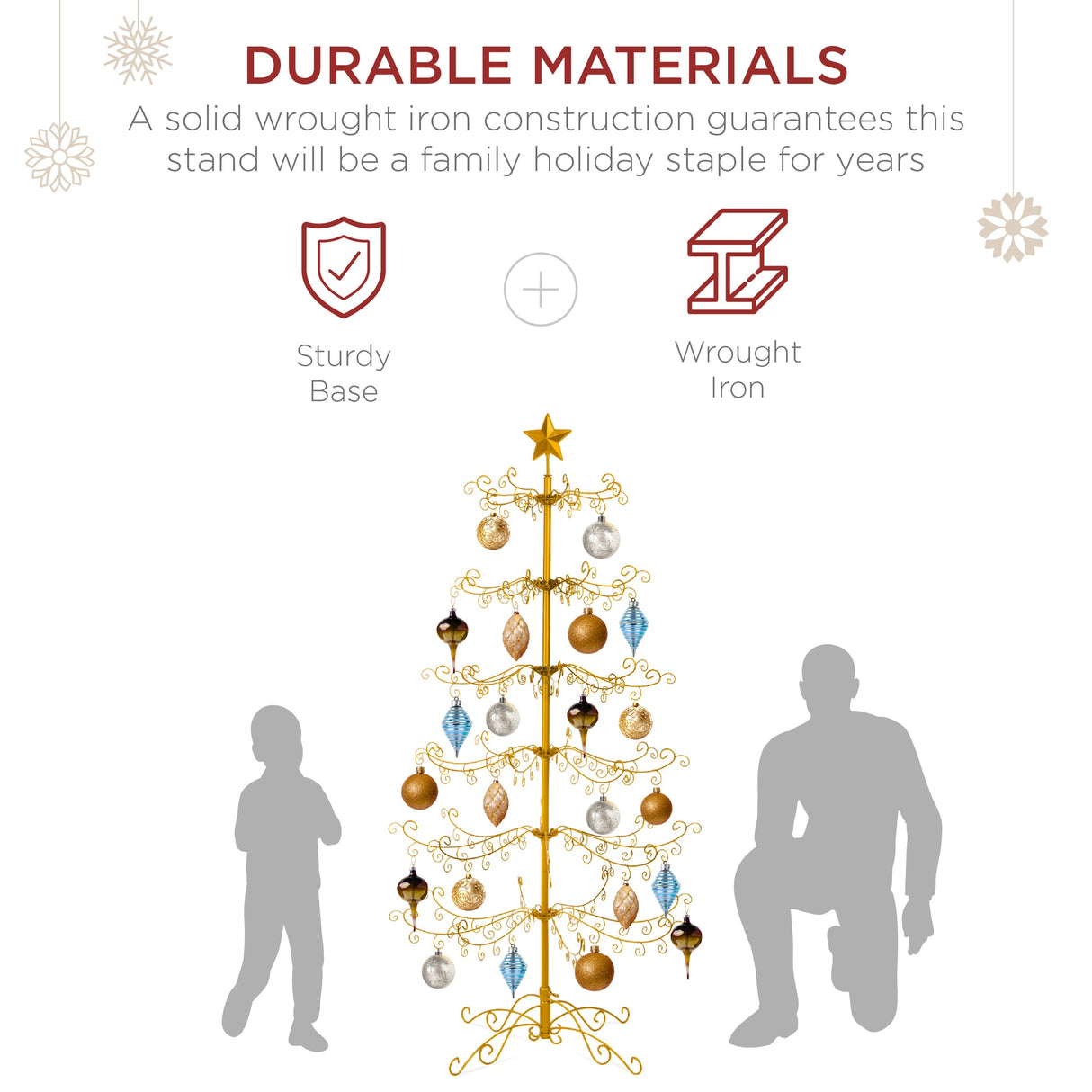 6Ft Wrought Iron Christmas Tree Ornament Display Stand