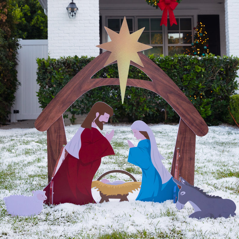 RADYAN outdoor Christmas nativity scene PVC yard decoration display showing holy family figures