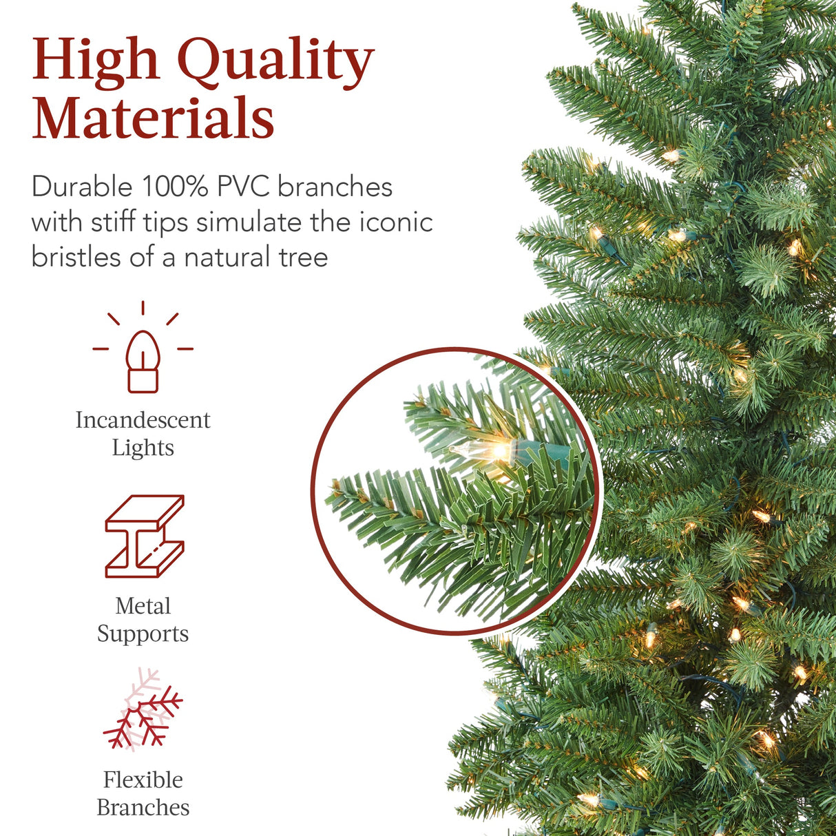 Prelit Spruce Pencil Christmas Tree with Incandescent Lights