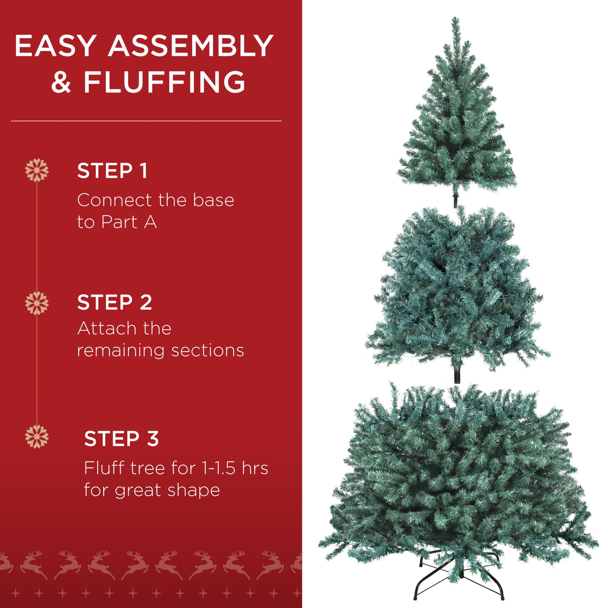 Pre Lit Blue Spruce Christmas Tree with Foldable Base