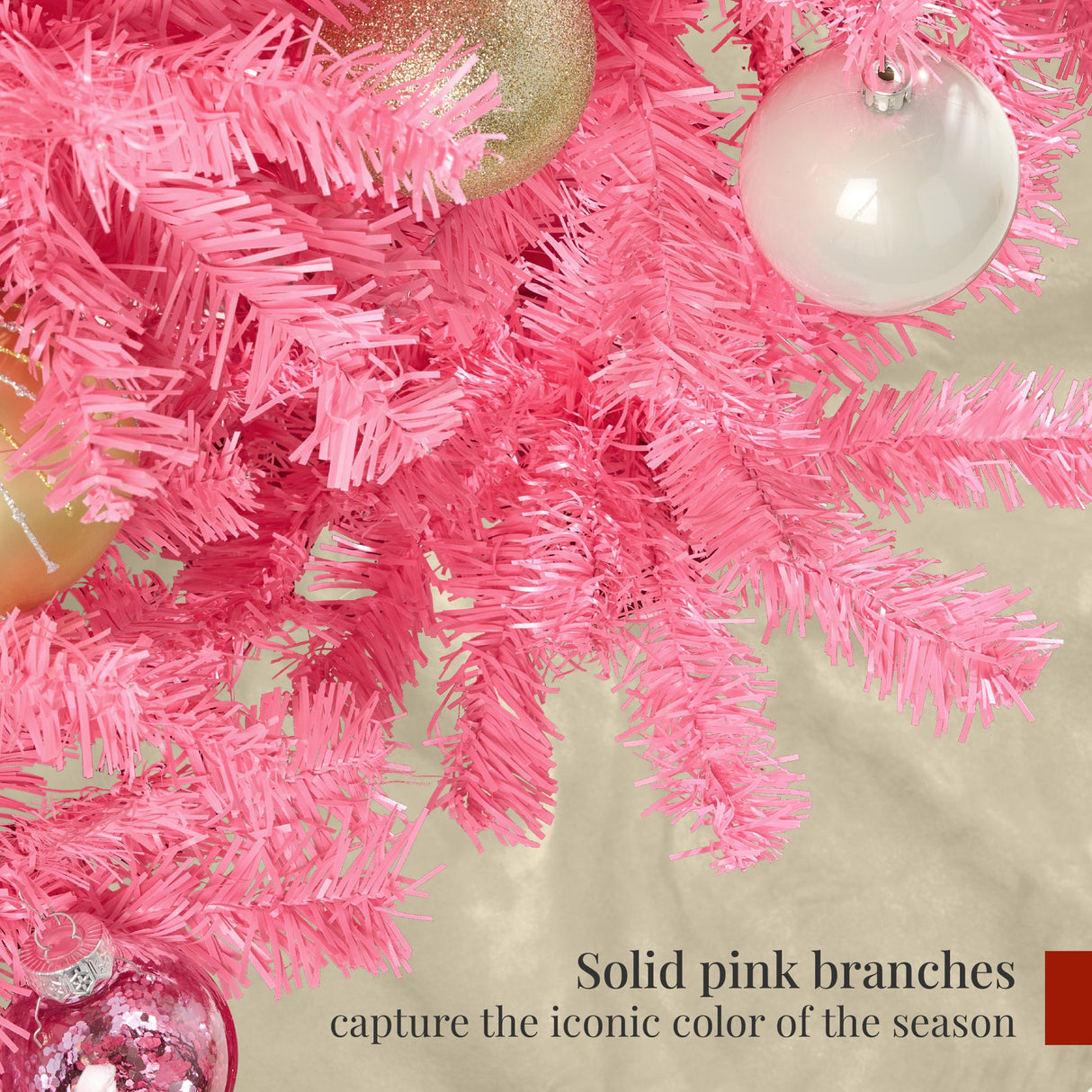 Artificial Pink Christmas Tree Unlit Pine Design with Easy Assembly