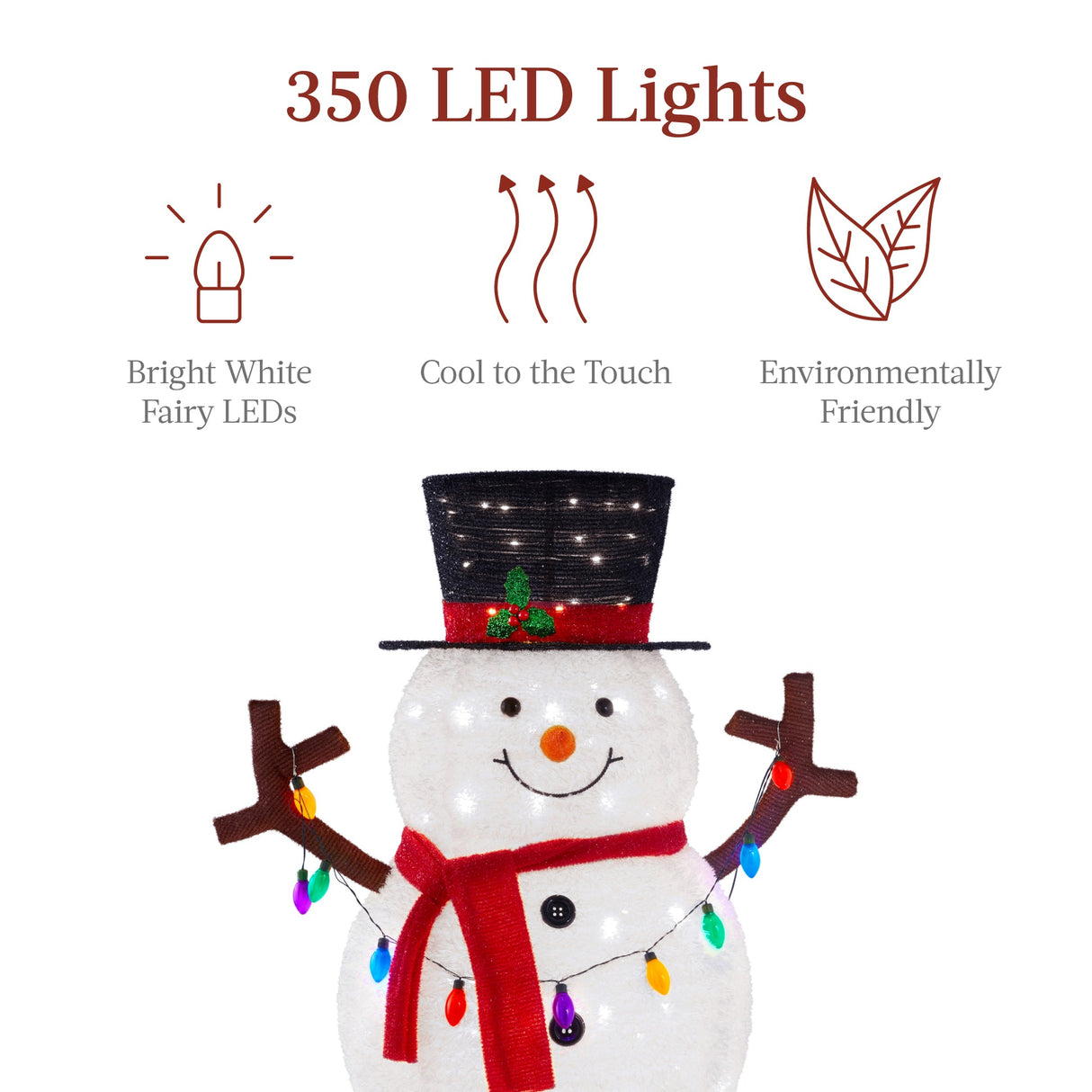 Lighted Pop-Up Snowman Outdoor Christmas Decoration with LED Lights