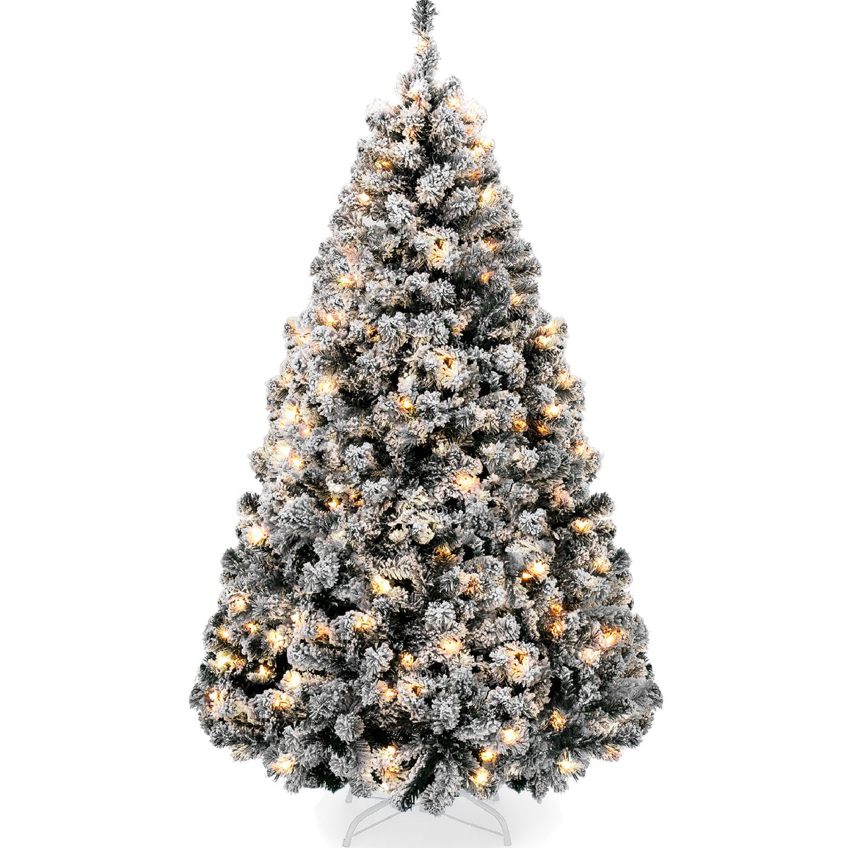 Pre-Lit Flocked Christmas Tree with Full Branch Structure and Lights product image