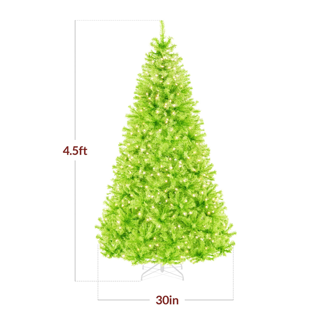 Pre Lit Lime Green Artificial Christmas Tree with Incandescent Lights