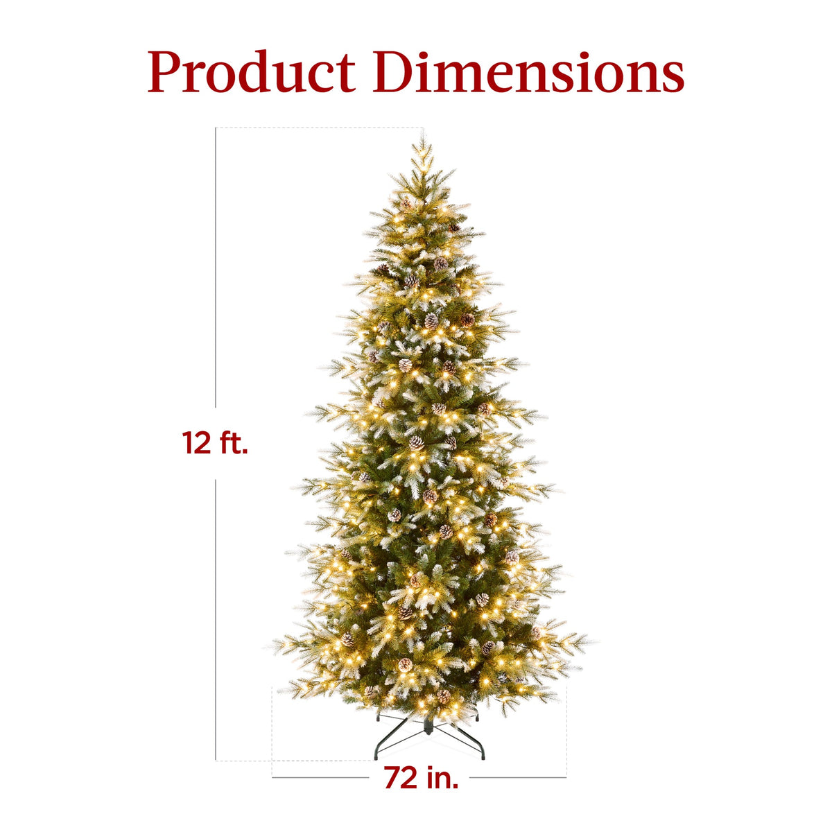 Pre-Lit Flocked Slim Aspen Noble Fir Christmas Tree with Metal Stand product image
