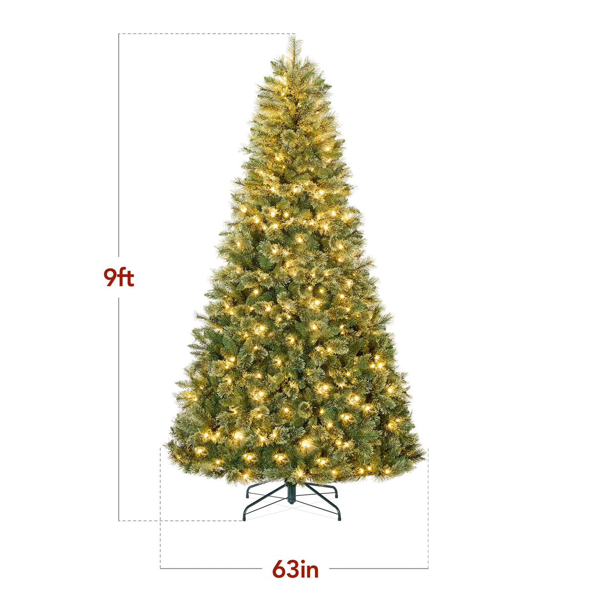 Pre Lit Cashmere Christmas Tree with LED Lights & Cordless System