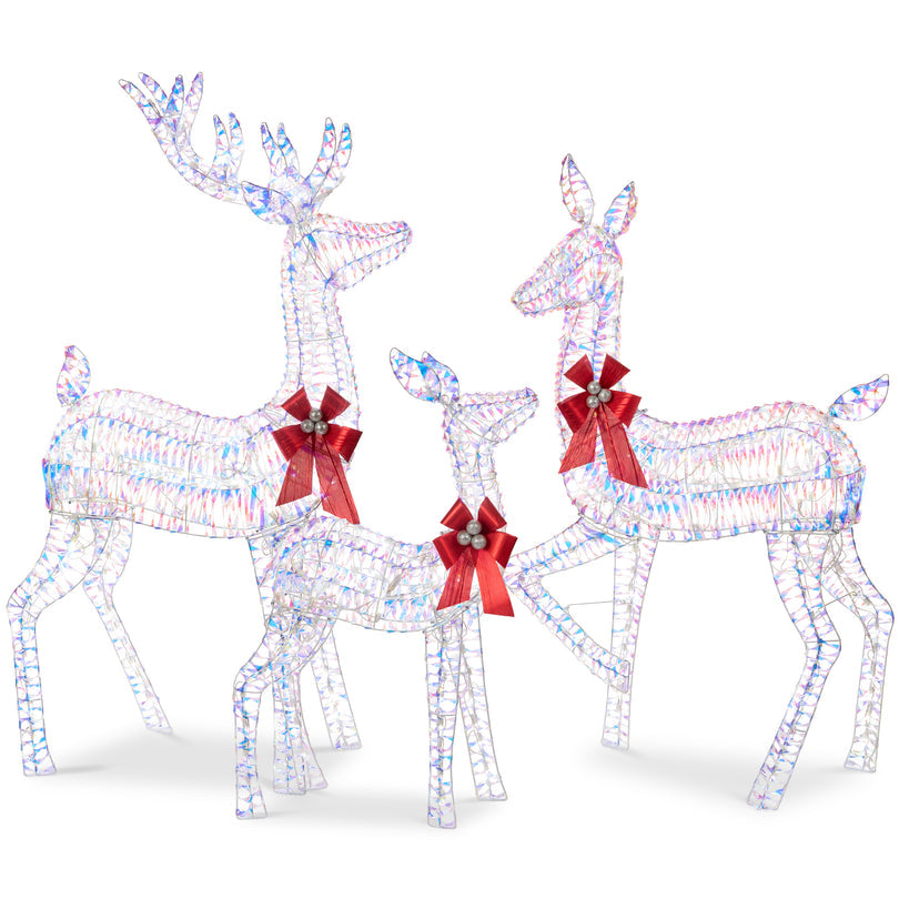 3 Piece Lighted Christmas Deer Set Outdoor LED Decor